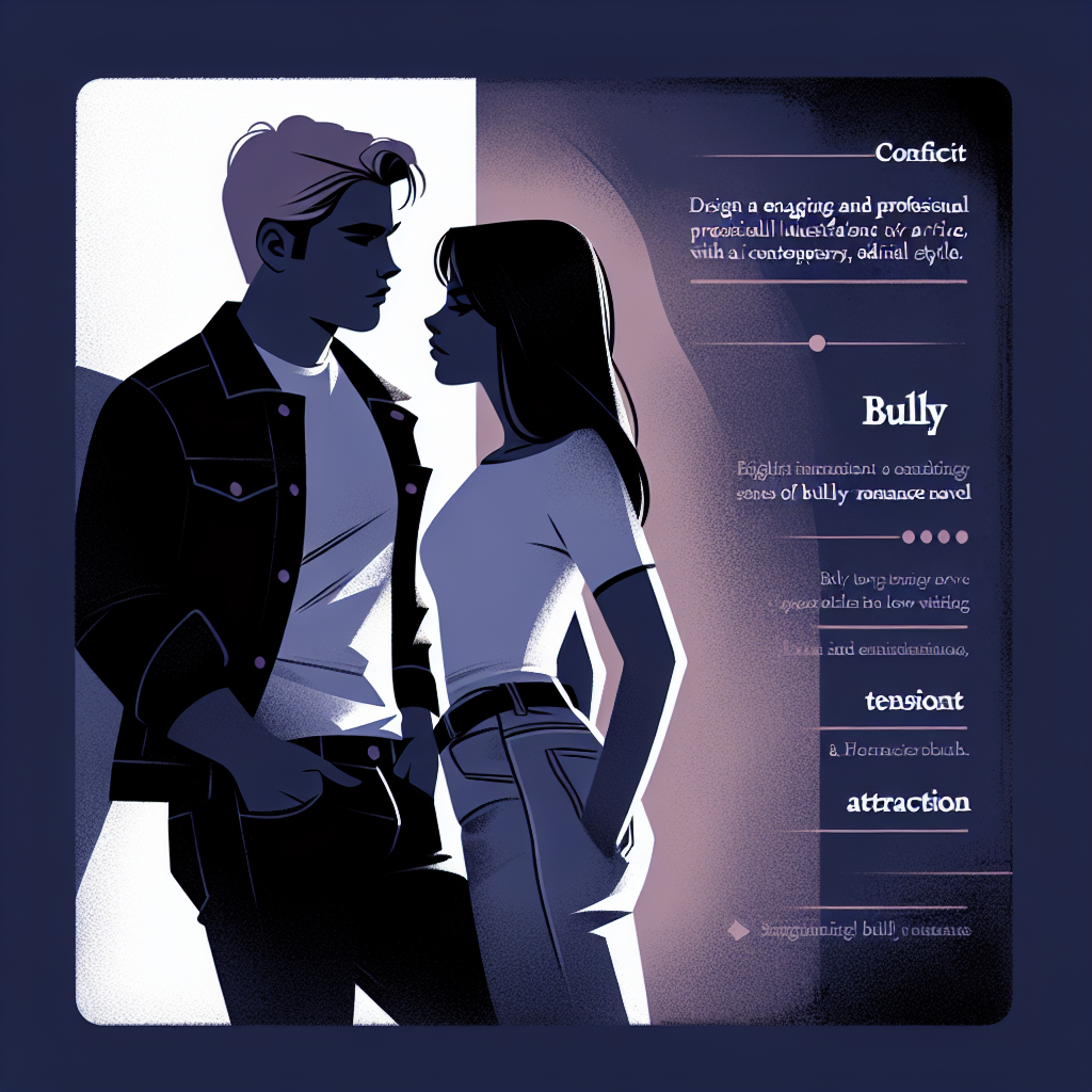 Two figures silhouetted against a moody background, one leaning against a wall while the other stands at a distance, representing the tension and attraction central to bully romance novels